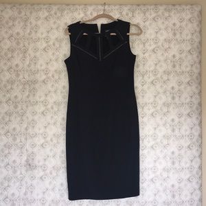 Dark navy blue dress.